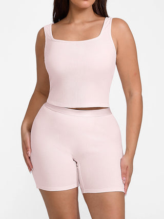 Cotton Ribbed Shorts