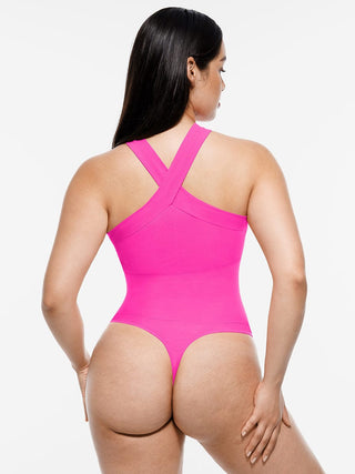 Crossover Halter Thong Bodysuit