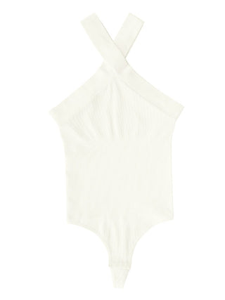 Crossover Halter Thong Bodysuit