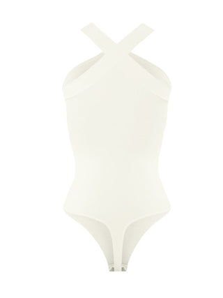 Crossover Halter Thong Bodysuit