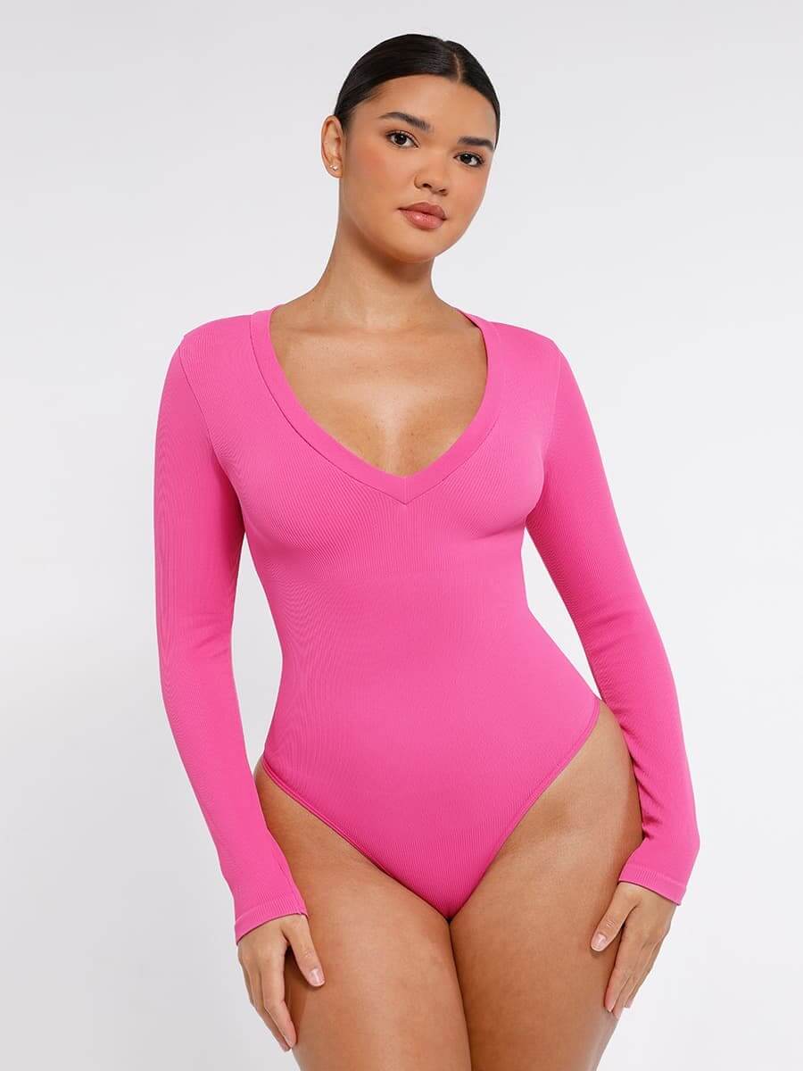 Long Sleeve V Neck Bodysuit