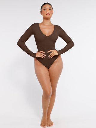 Long Sleeve V Neck Bodysuit